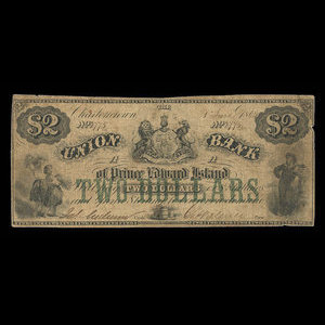 Canada, Union Bank of Prince Edward Island, 2 dollars : 1 juin 1864