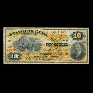 Canada, Standard Bank of Canada, 10 dollars : 1 mai 1900