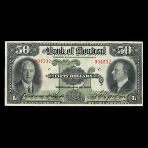 Canada, Banque de Montréal, 50 dollars : 2 janvier 1931