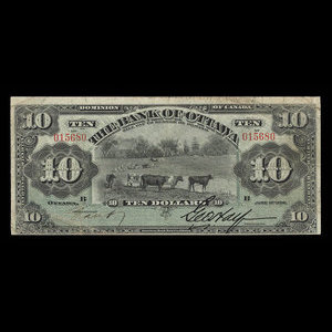 Canada, Bank of Ottawa (The), 10 dollars : 1 juin 1906