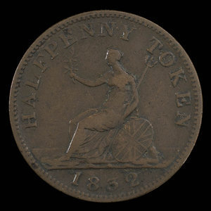 Canada, inconnu, 1/2 penny : 1832