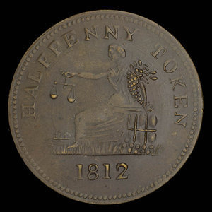 Canada, inconnu, 1/2 penny : 1812