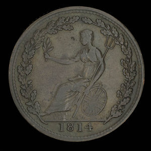 Canada, inconnu, 1/2 penny : 1814