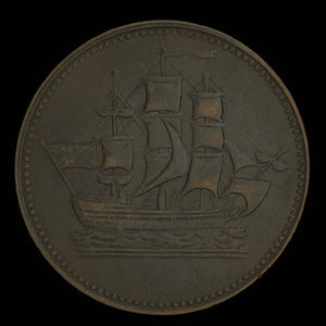 Canada, inconnu, 1/2 penny : 1835