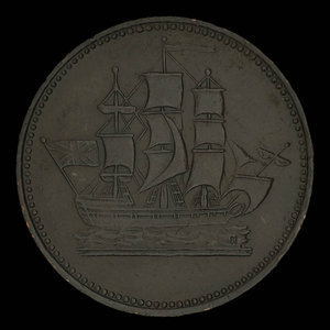 Canada, inconnu, 1/2 penny : 1835