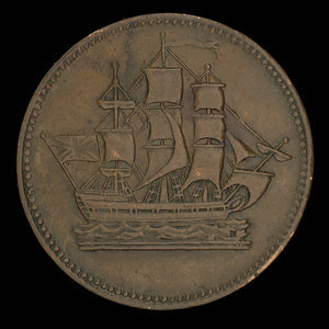 Canada, inconnu, 1/2 penny : 1835