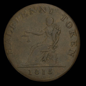 Canada, inconnu, 1/2 penny : 1815