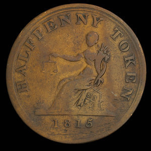 Canada, inconnu, 1/2 penny : 1815