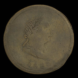 Canada, inconnu, 1/2 penny : 1820