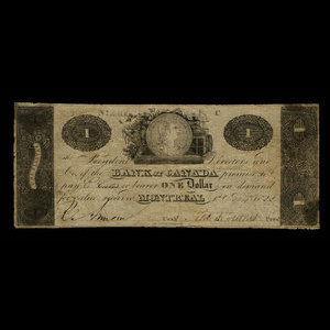 Canada, Bank of Canada, 1 dollar : 1 janvier 1822