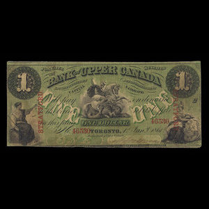 Canada, Bank of Upper Canada (York), 1 dollar : 1 janvier 1861