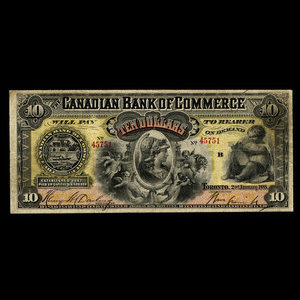 Canada, Canadian Bank of Commerce, 10 dollars : 2 janvier 1888