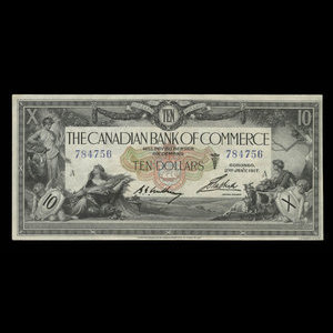 Canada, Canadian Bank of Commerce, 10 dollars : 2 janvier 1917