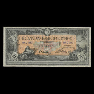 Canada, Canadian Bank of Commerce, 10 dollars : 2 janvier 1917