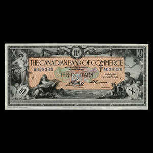 Canada, Canadian Bank of Commerce, 10 dollars : 2 janvier 1917