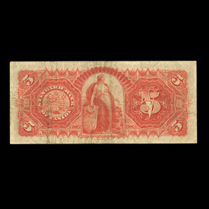 Canada, Standard Bank of Canada, 5 dollars : 1 mai 1891