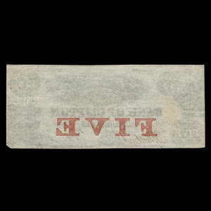 Canada, Bank of Clifton, 5 dollars : 1 novembre 1859