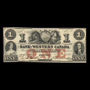 Canada, Bank of Western Canada, 1 dollar : 20 septembre 1859