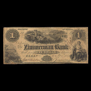 Canada, Zimmerman Bank, 1 dollar : 2 novembre 1854