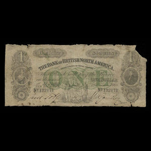 Canada, Bank of British North America, 1 dollar : 1 décembre 1868