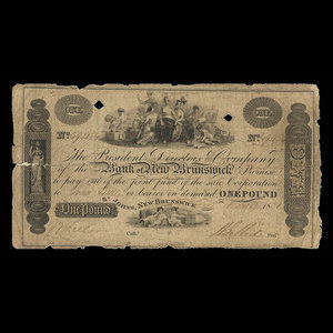 Canada, Bank of New Brunswick, 1 livre(anglaise) : 1 janvier 1831