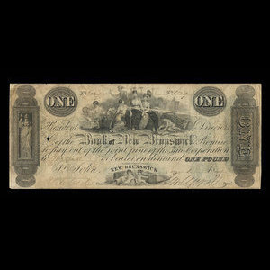 Canada, Bank of New Brunswick, 1 livre(anglaise) : 1 juin 1849