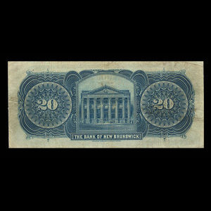 Canada, Bank of New Brunswick, 20 dollars : 2 janvier 1906