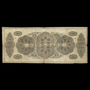 Canada, City Bank (Saint John), 5 shillings : 16 juillet 1836