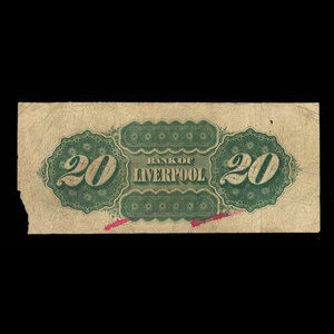 Canada, Bank of Liverpool, 20 dollars : 1 novembre 1871