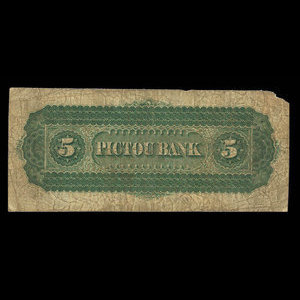 Canada, Pictou Bank, 5 dollars : 2 janvier 1882