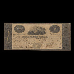 Canada, Bank of Upper Canada (Kingston), 2 dollars : 1 mai 1819