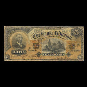 Canada, Bank of Ottawa (The), 5 dollars : 1 juin 1900