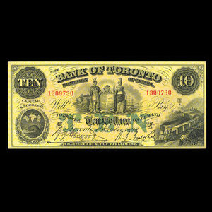 Canada, Bank of Toronto (The), 10 dollars : 1 octobre 1929