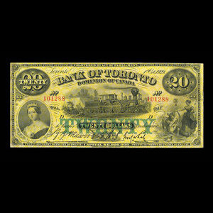 Canada, Bank of Toronto (The), 20 dollars : 1 octobre 1929