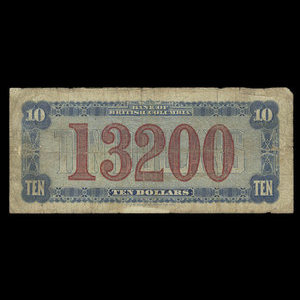 Canada, Bank of British Columbia, 10 dollars : 1 janvier 1894