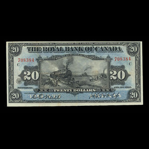 Canada, Banque Royale du Canada, 20 dollars : 2 janvier 1913