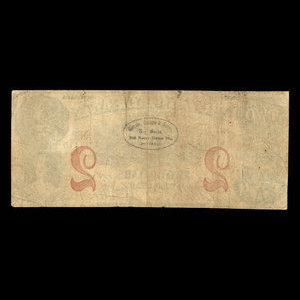 Canada, Provincial Bank of Canada (Stanstead), 2 dollars : 1 avril 1856