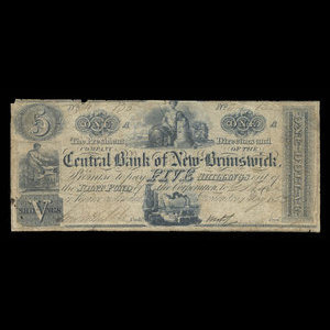 Canada, Central Bank of New Brunswick, 1 dollar : 1 mai 1853