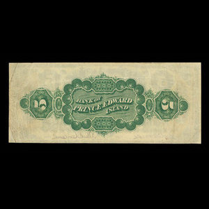 Canada, Bank of Prince Edward Island, 5 dollars : 1 janvier 1877