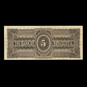 Canada, Banque Nouvelle-Écosse, 5 dollars : 2 juillet 1881