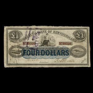 Canada, Commercial Bank of Newfoundland, 1 livre(anglaise) : 1 janvier 1874