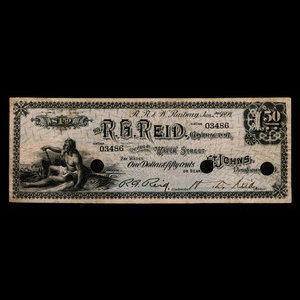 Canada, R.G. Reid, 1 dollar, 50 cents : 2 janvier 1894