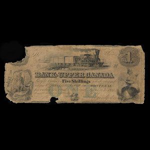 Canada, Bank of Upper Canada (York), 1 dollar : 2 janvier 1851