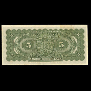 Canada, Banque d'Hochelaga, 5 dollars : 2 janvier 1917