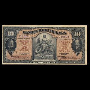 Canada, Banque d'Hochelaga, 10 dollars : 2 janvier 1917