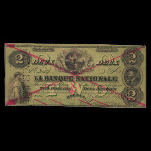 Canada, La Banque Nationale, 2 dollars : 28 avril 1860