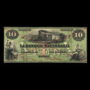 Canada, La Banque Nationale, 10 dollars : 28 avril 1860