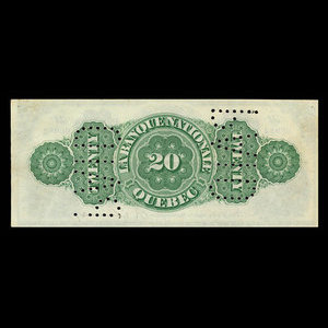 Canada, La Banque Nationale, 20 dollars : 2 octobre 1871