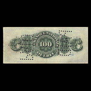 Canada, La Banque Nationale, 100 dollars : 2 octobre 1871