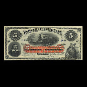 Canada, La Banque Nationale, 5 dollars : 1 février 1897